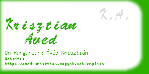 krisztian aved business card